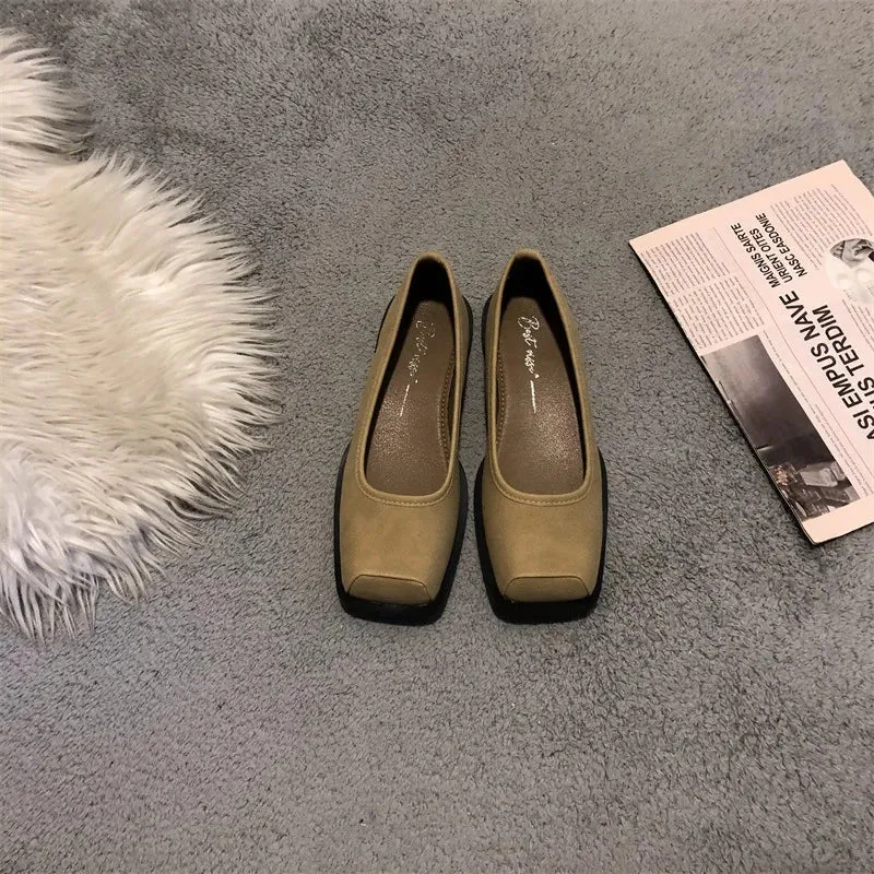 Advbridge  New Square Toe Mary Jane Flats Shoes Women Shallow Slip On Grandma Shoe Spring Eelgant Ballet Shoes Ladies Casual Mujer