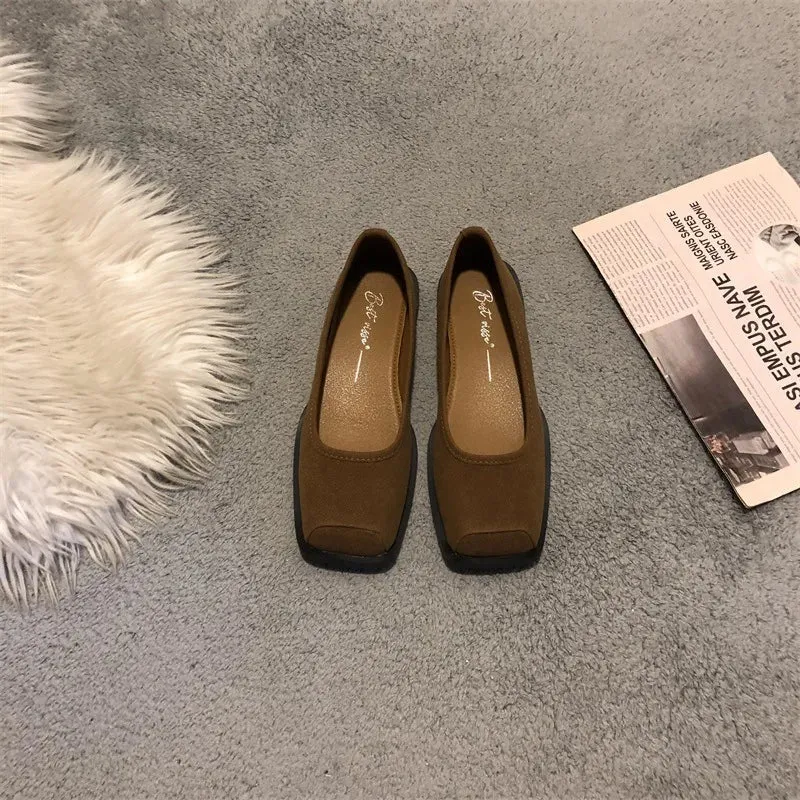 Advbridge  New Square Toe Mary Jane Flats Shoes Women Shallow Slip On Grandma Shoe Spring Eelgant Ballet Shoes Ladies Casual Mujer