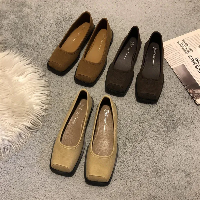 Advbridge  New Square Toe Mary Jane Flats Shoes Women Shallow Slip On Grandma Shoe Spring Eelgant Ballet Shoes Ladies Casual Mujer