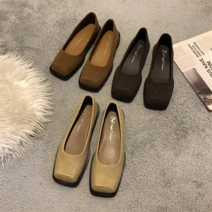 Advbridge  New Square Toe Mary Jane Flats Shoes Women Shallow Slip On Grandma Shoe Spring Eelgant Ballet Shoes Ladies Casual Mujer