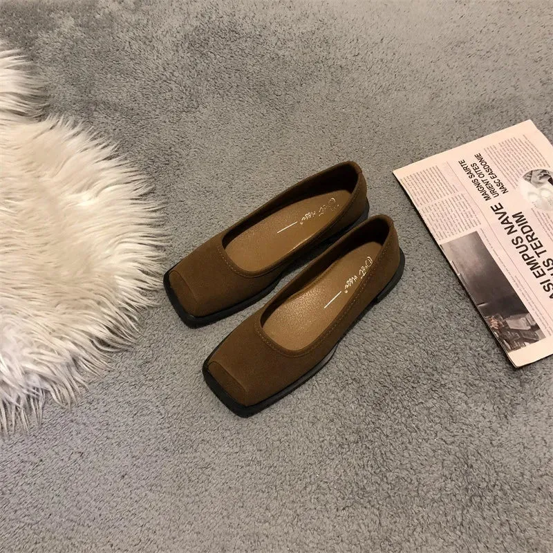 Advbridge  New Square Toe Mary Jane Flats Shoes Women Shallow Slip On Grandma Shoe Spring Eelgant Ballet Shoes Ladies Casual Mujer