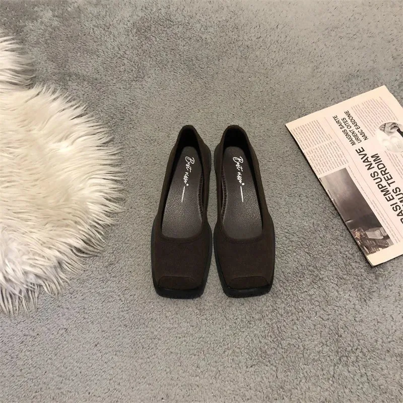 Advbridge  New Square Toe Mary Jane Flats Shoes Women Shallow Slip On Grandma Shoe Spring Eelgant Ballet Shoes Ladies Casual Mujer