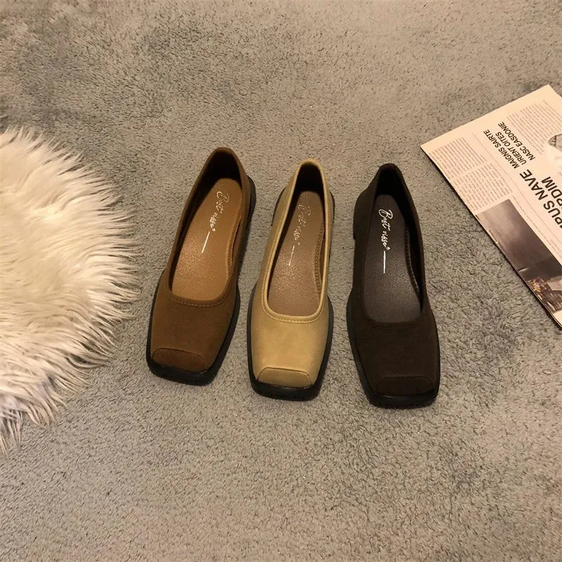 Advbridge  New Square Toe Mary Jane Flats Shoes Women Shallow Slip On Grandma Shoe Spring Eelgant Ballet Shoes Ladies Casual Mujer