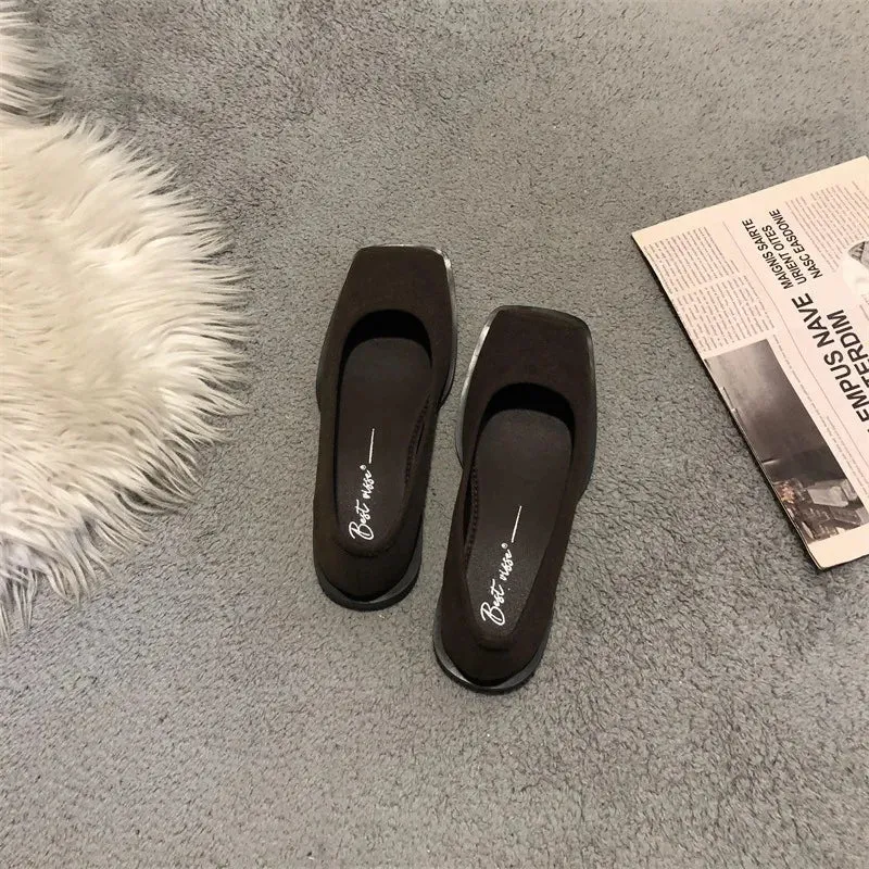 Advbridge  New Square Toe Mary Jane Flats Shoes Women Shallow Slip On Grandma Shoe Spring Eelgant Ballet Shoes Ladies Casual Mujer