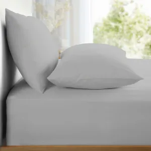 Appletree Pure Cotton Pair of Housewife Pillowcases - Silver