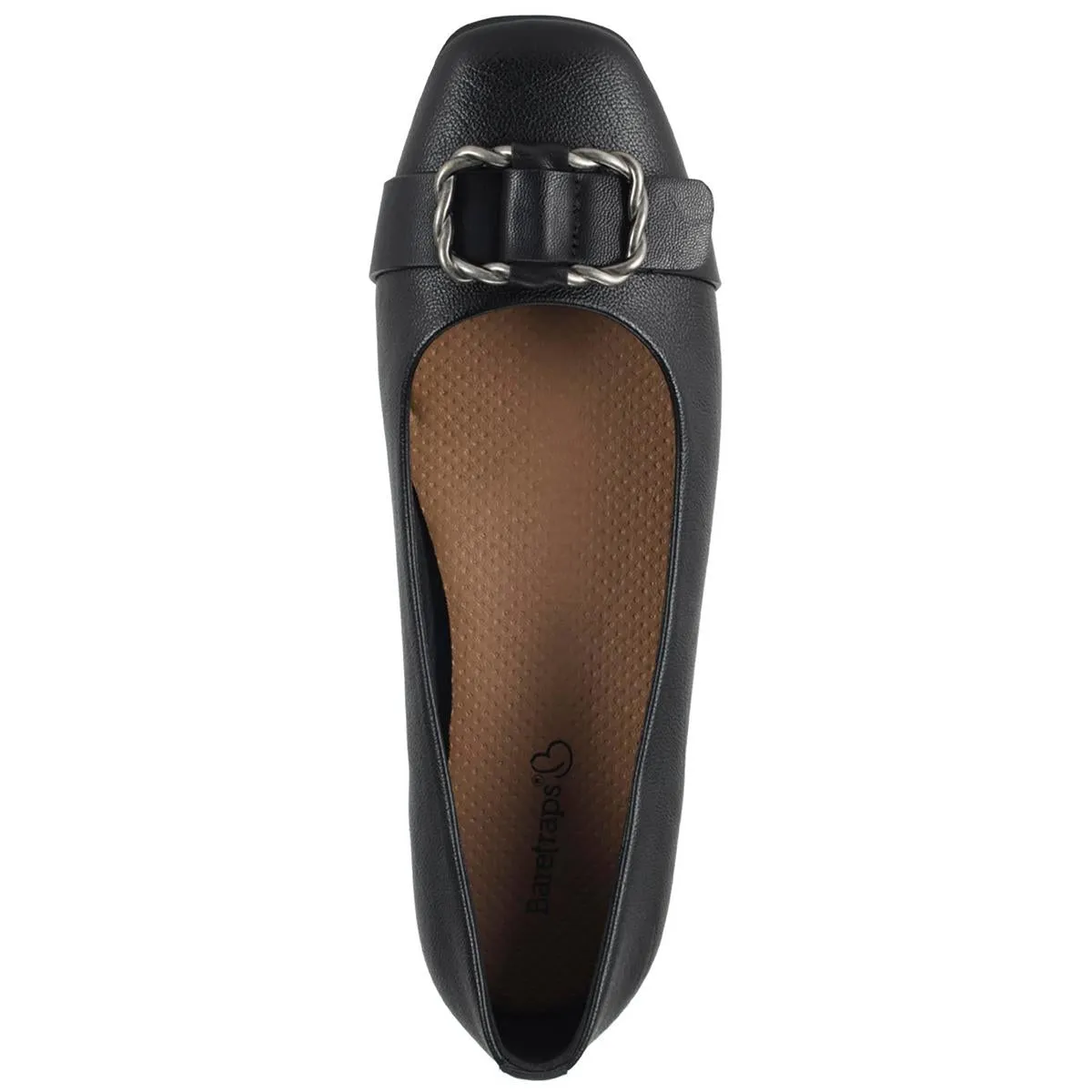 Baretraps Womens Colette Buckle Faux Leather Ballet Flats