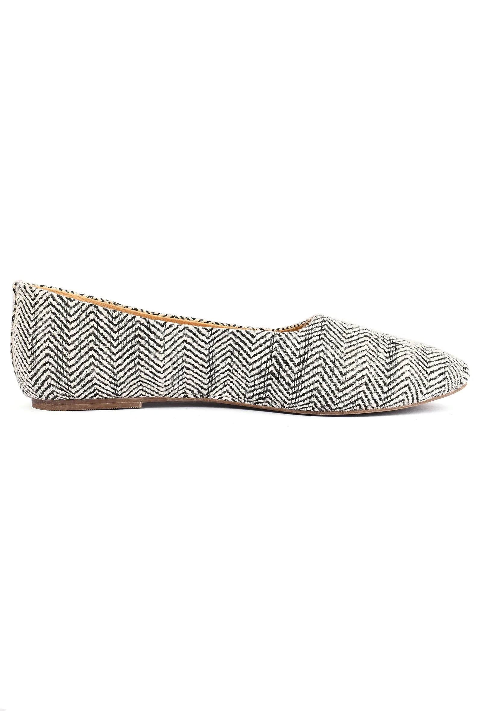 Black Zig Zag Pure Hemp Flats