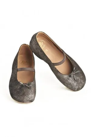 Bronze Girls Ballet Flats by PePe Shoes