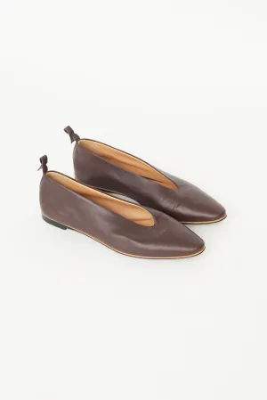 Brown Leather Ballet Flat