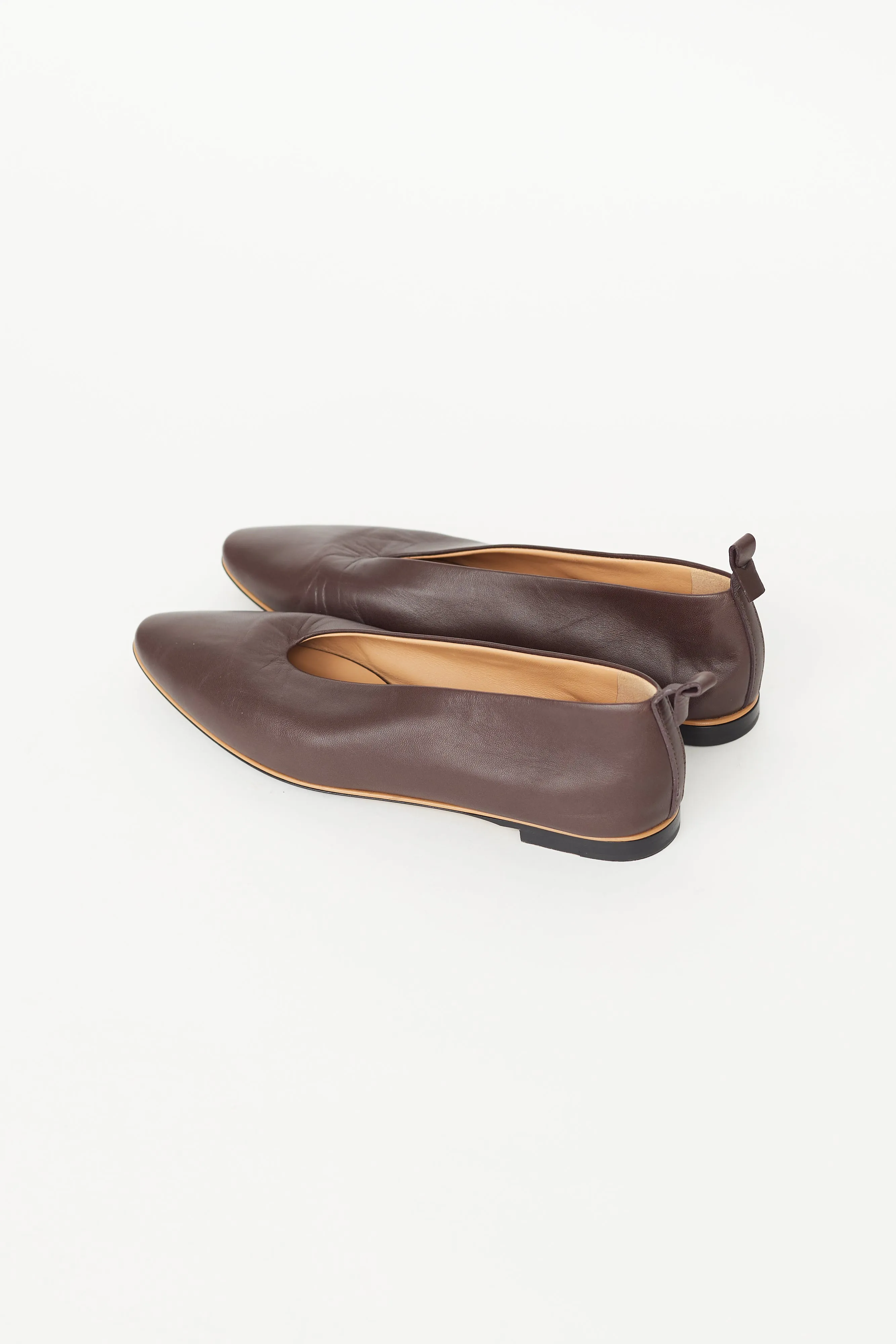 Brown Leather Ballet Flat