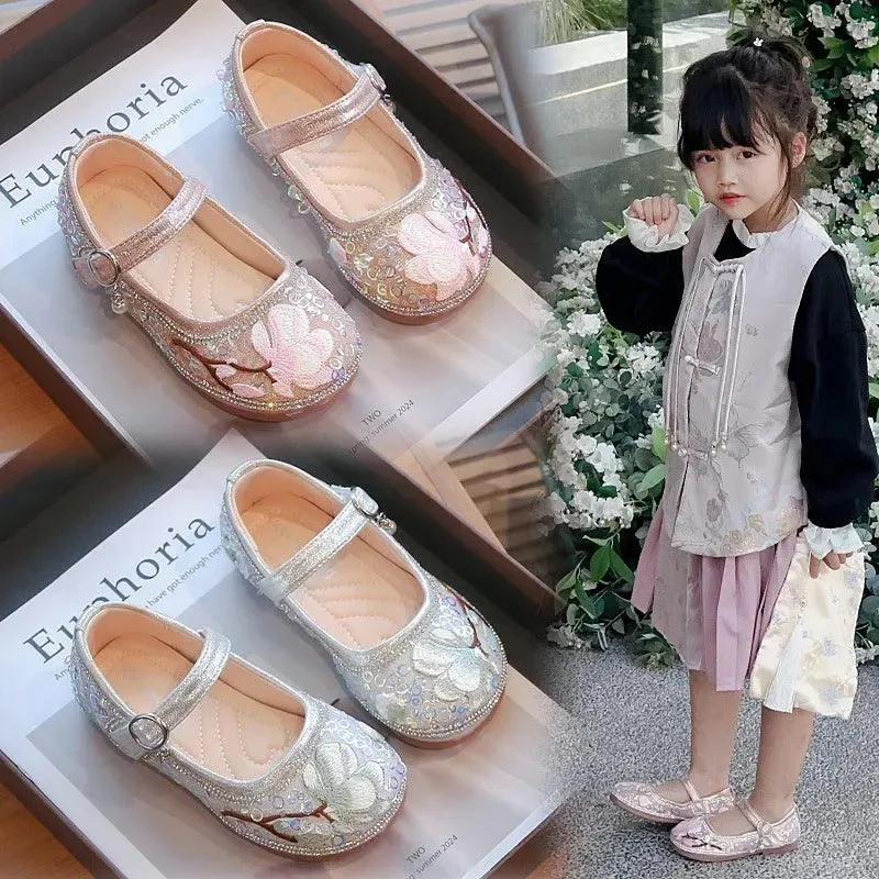 Children's Casual Shoes: Girls' Butterfly Flats with Sequins - TSS235