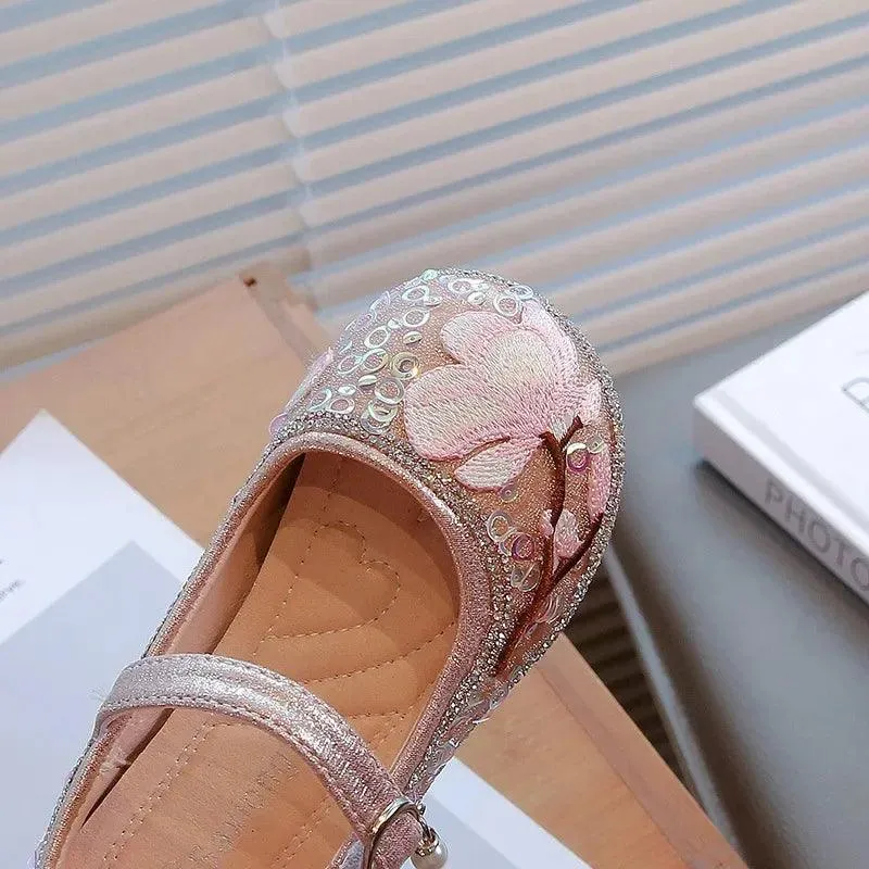 Children's Casual Shoes: Girls' Butterfly Flats with Sequins - TSS235