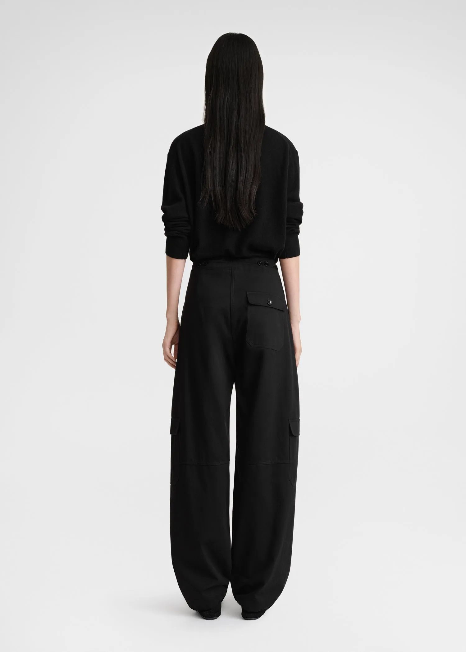 Cotton cargo trousers black