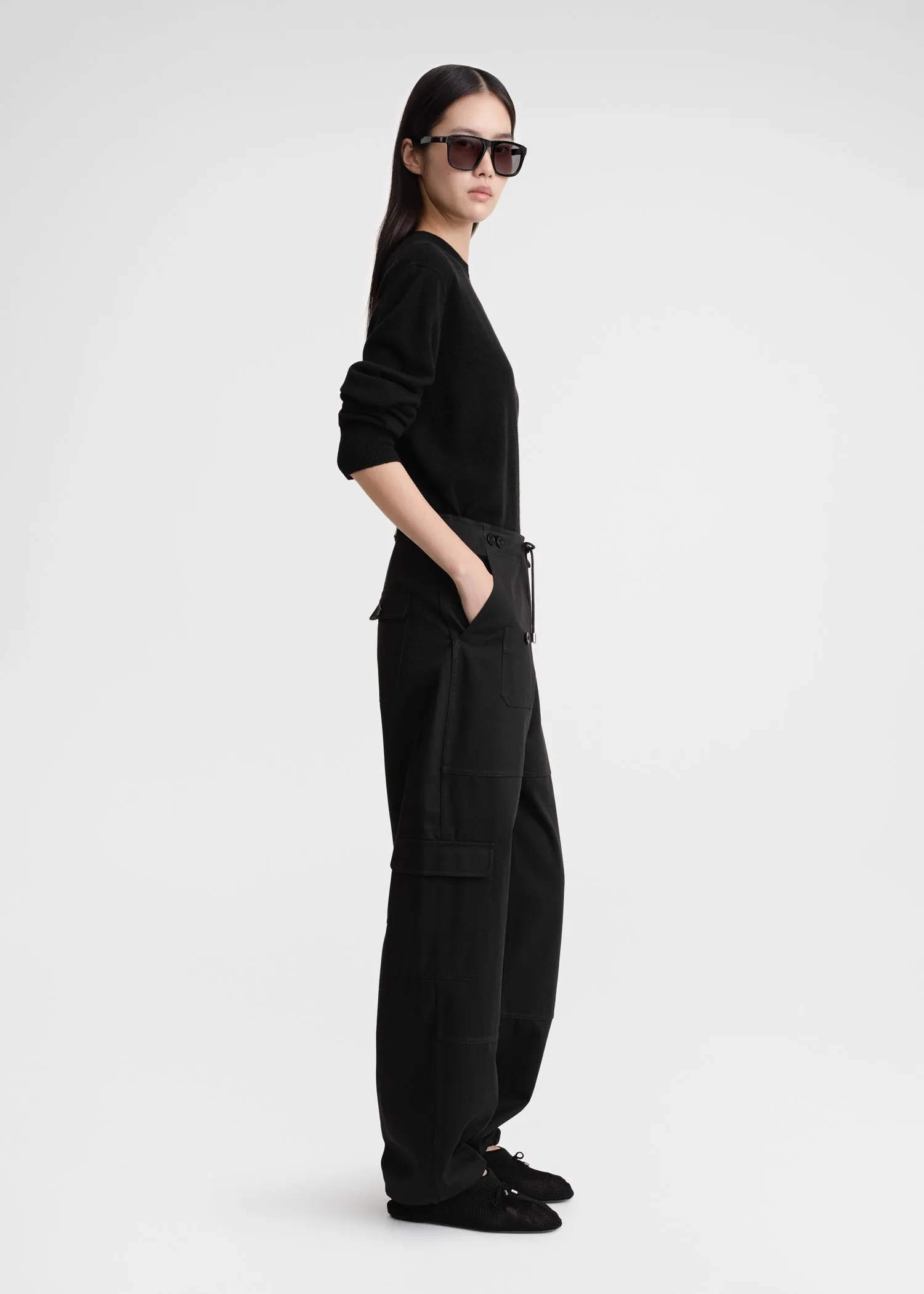 Cotton cargo trousers black