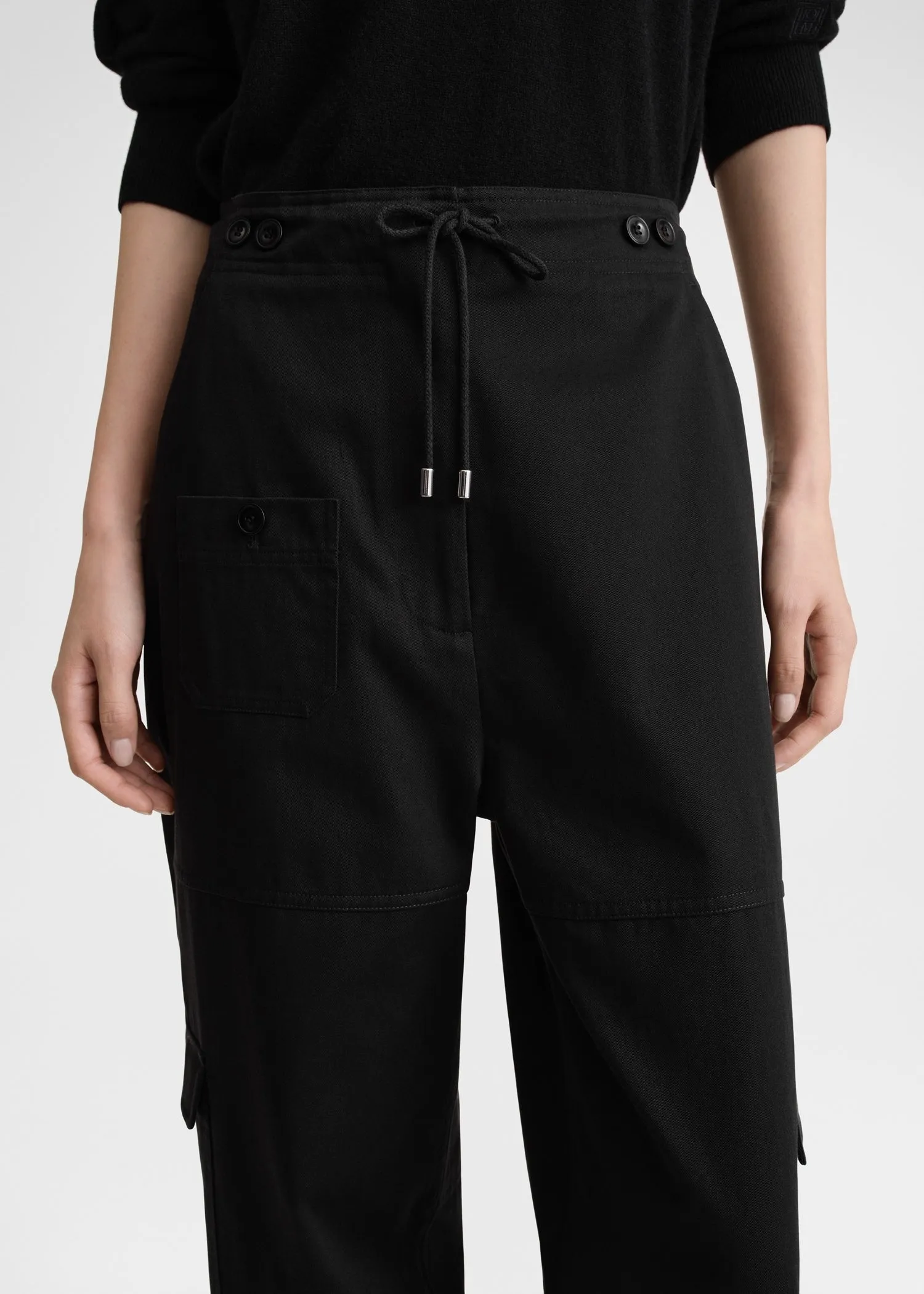 Cotton cargo trousers black