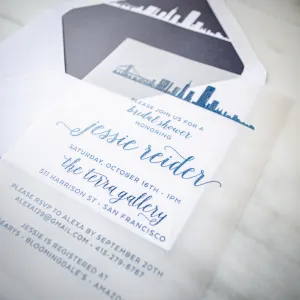 Custom Designed Vellum Bridal Shower Invitations