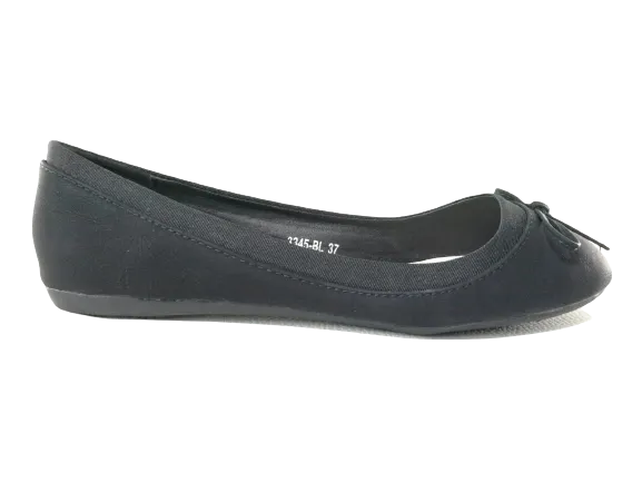 Damen Slipper Halbschuhe Ballerina Loafer Mokassins Slip On Flats Freizeit Black # 3345