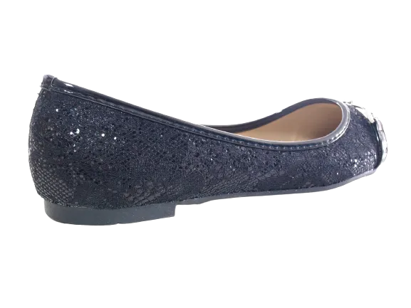 Damen Slipper Halbschuhe Ballerina Loafer Mokassins Slip On Flats Freizeit Black # 3