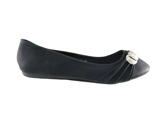 Damen Slipper Halbschuhe Ballerina Loafer Mokassins Slip On Flats Freizeit Black # 8274