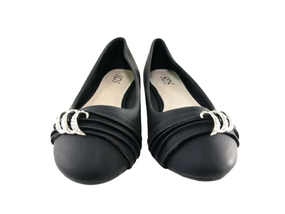 Damen Slipper Halbschuhe Ballerina Loafer Mokassins Slip On Flats Freizeit Black # 8274