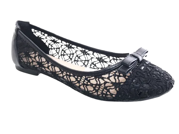 Damen Slipper Halbschuhe Ballerina Loafer Mokassins Slip On Flats Freizeit Black # 8382-22