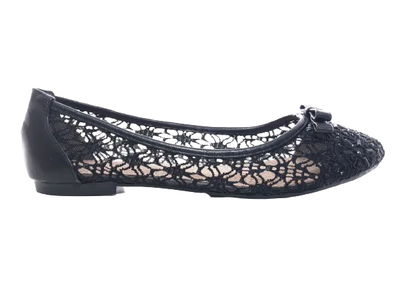 Damen Slipper Halbschuhe Ballerina Loafer Mokassins Slip On Flats Freizeit Black # 8382-22