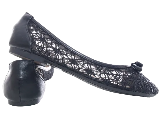 Damen Slipper Halbschuhe Ballerina Loafer Mokassins Slip On Flats Freizeit Black # 8382-22