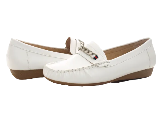 Damen Slipper Halbschuhe Ballerina Loafer Mokassins Slip On Flats Freizeit White # 184