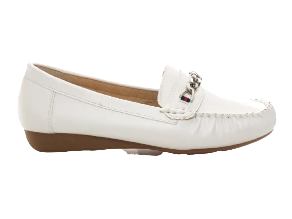 Damen Slipper Halbschuhe Ballerina Loafer Mokassins Slip On Flats Freizeit White # 184