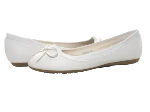 Damen Slipper Halbschuhe Ballerina Loafer Mokassins Slip On Flats Freizeit White # 3345
