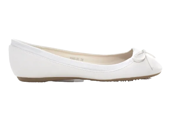 Damen Slipper Halbschuhe Ballerina Loafer Mokassins Slip On Flats Freizeit White # 3345