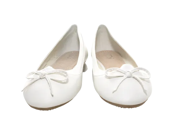 Damen Slipper Halbschuhe Ballerina Loafer Mokassins Slip On Flats Freizeit White # 3345