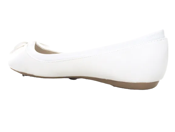 Damen Slipper Halbschuhe Ballerina Loafer Mokassins Slip On Flats Freizeit White # 3345