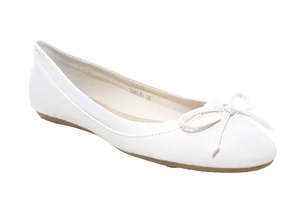 Damen Slipper Halbschuhe Ballerina Loafer Mokassins Slip On Flats Freizeit White # 3345