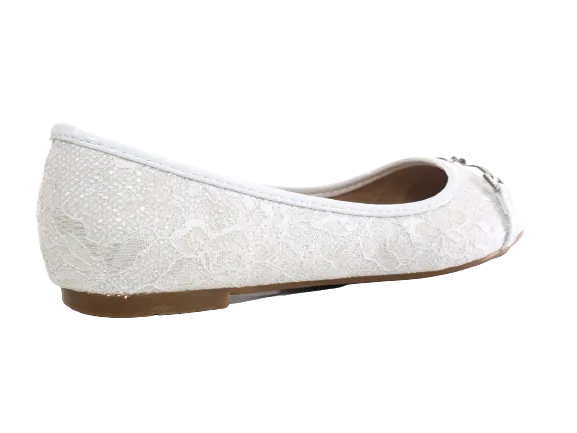 Damen Slipper Halbschuhe Ballerina Loafer Mokassins Slip On Flats Freizeit White # 3
