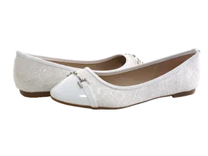 Damen Slipper Halbschuhe Ballerina Loafer Mokassins Slip On Flats Freizeit White # 3