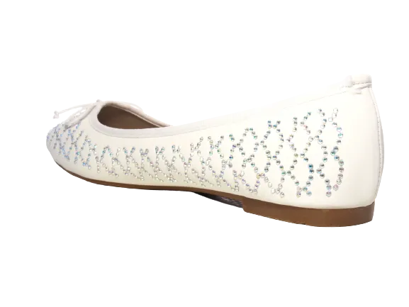 Damen Slipper Halbschuhe Ballerina Loafer Mokassins Slip On Flats Freizeit White # 53