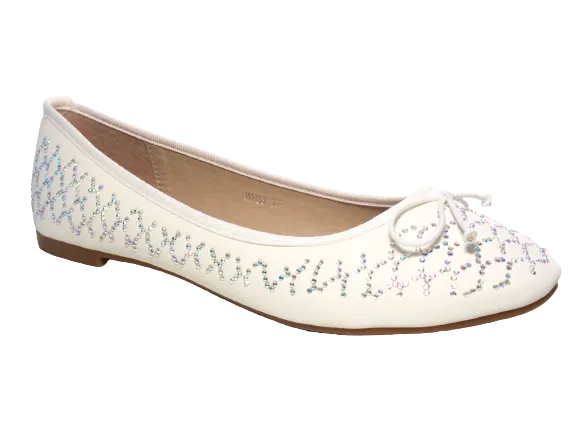 Damen Slipper Halbschuhe Ballerina Loafer Mokassins Slip On Flats Freizeit White # 53