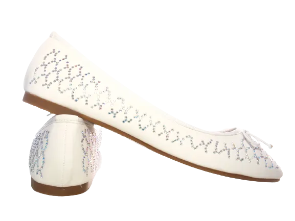 Damen Slipper Halbschuhe Ballerina Loafer Mokassins Slip On Flats Freizeit White # 53