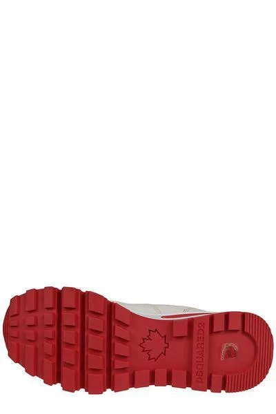 DSQUARED2 Men's White and Red Low Top Sneakers for FW22