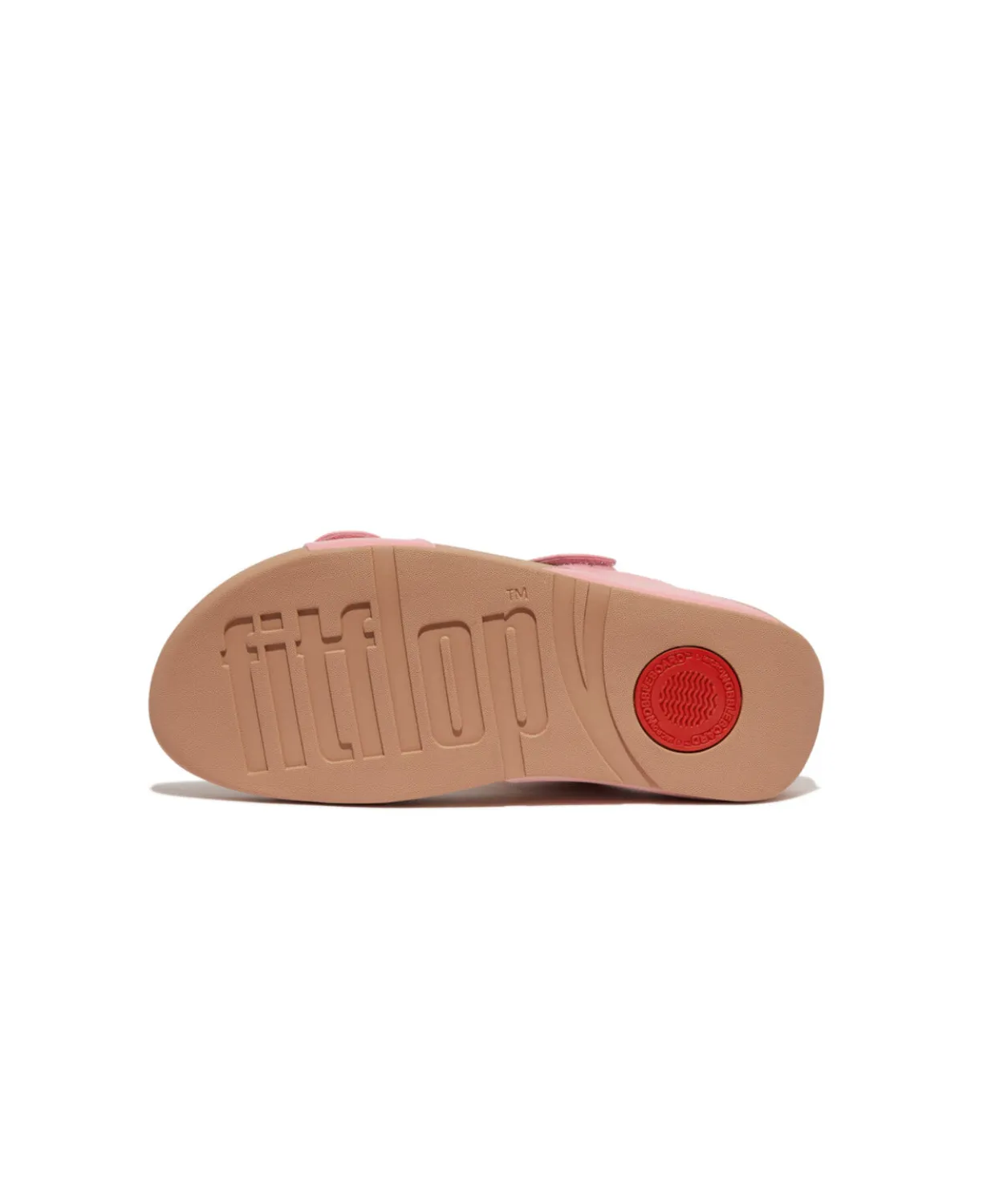 FitFlop Lulu Leather Velcro Adjustable Slides Blush
