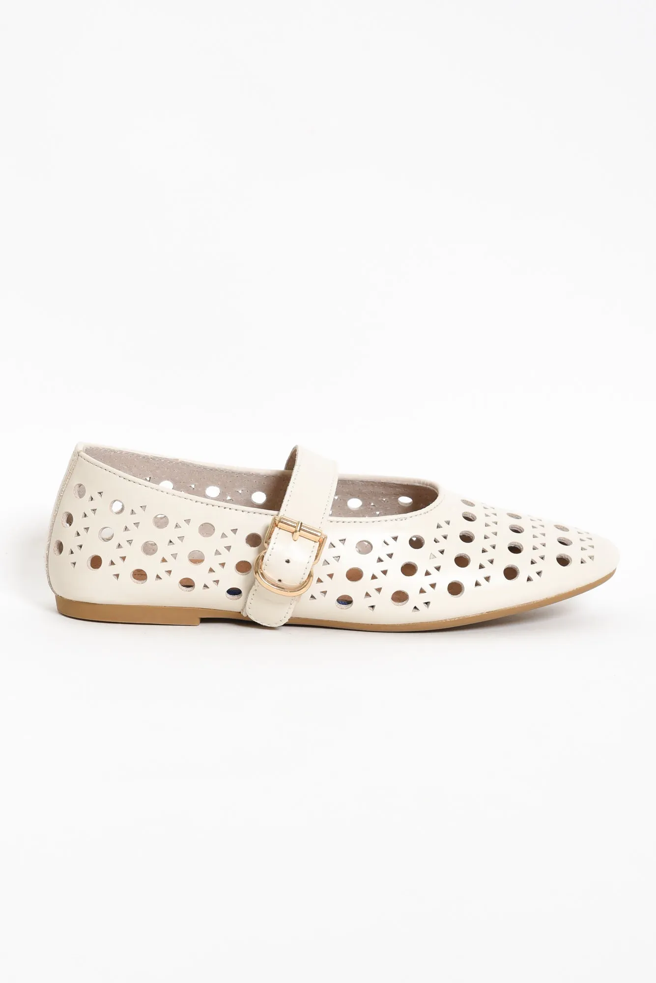 Fruity Cream Leather Ballet Flat