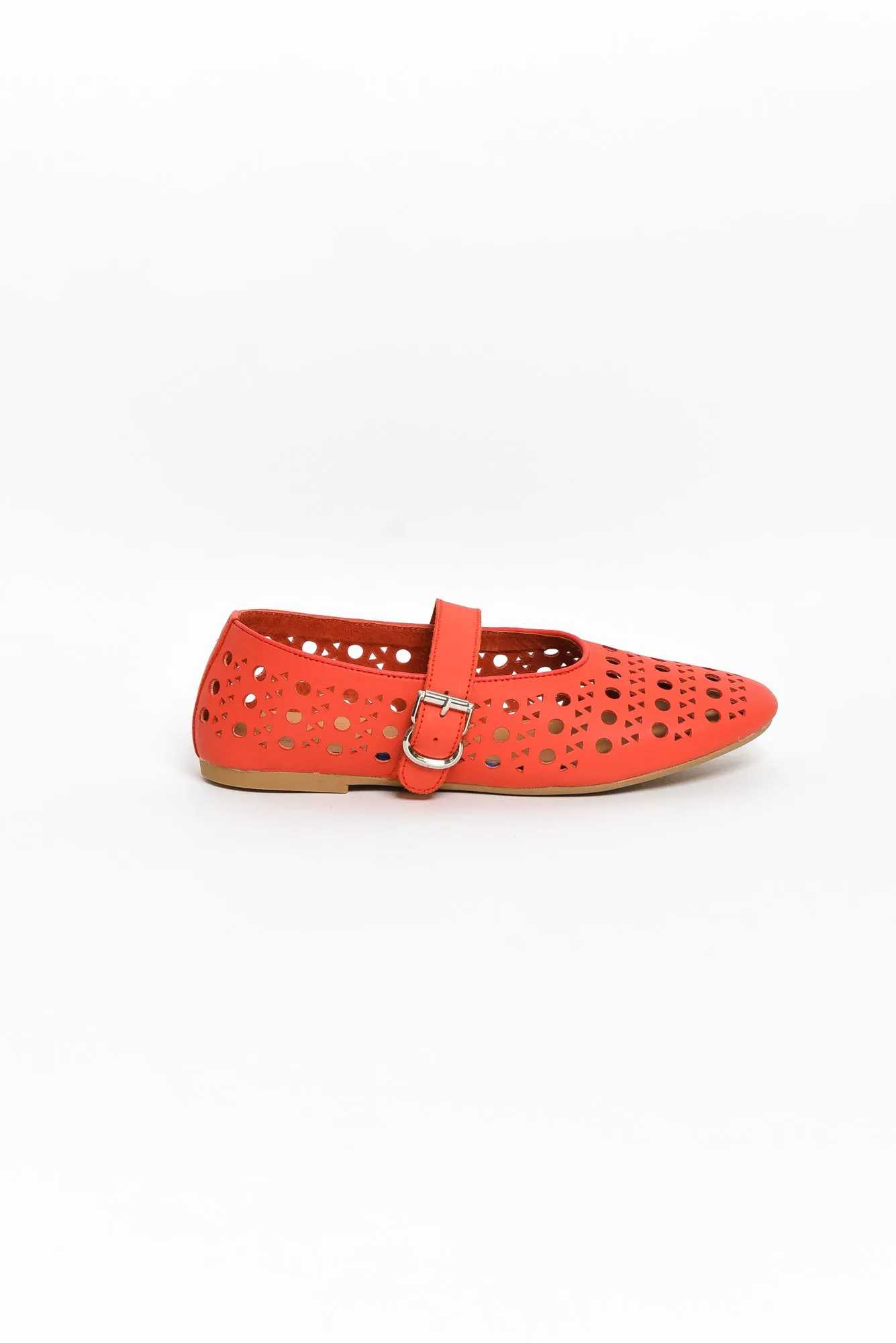Fruity Red Leather Ballet Flat