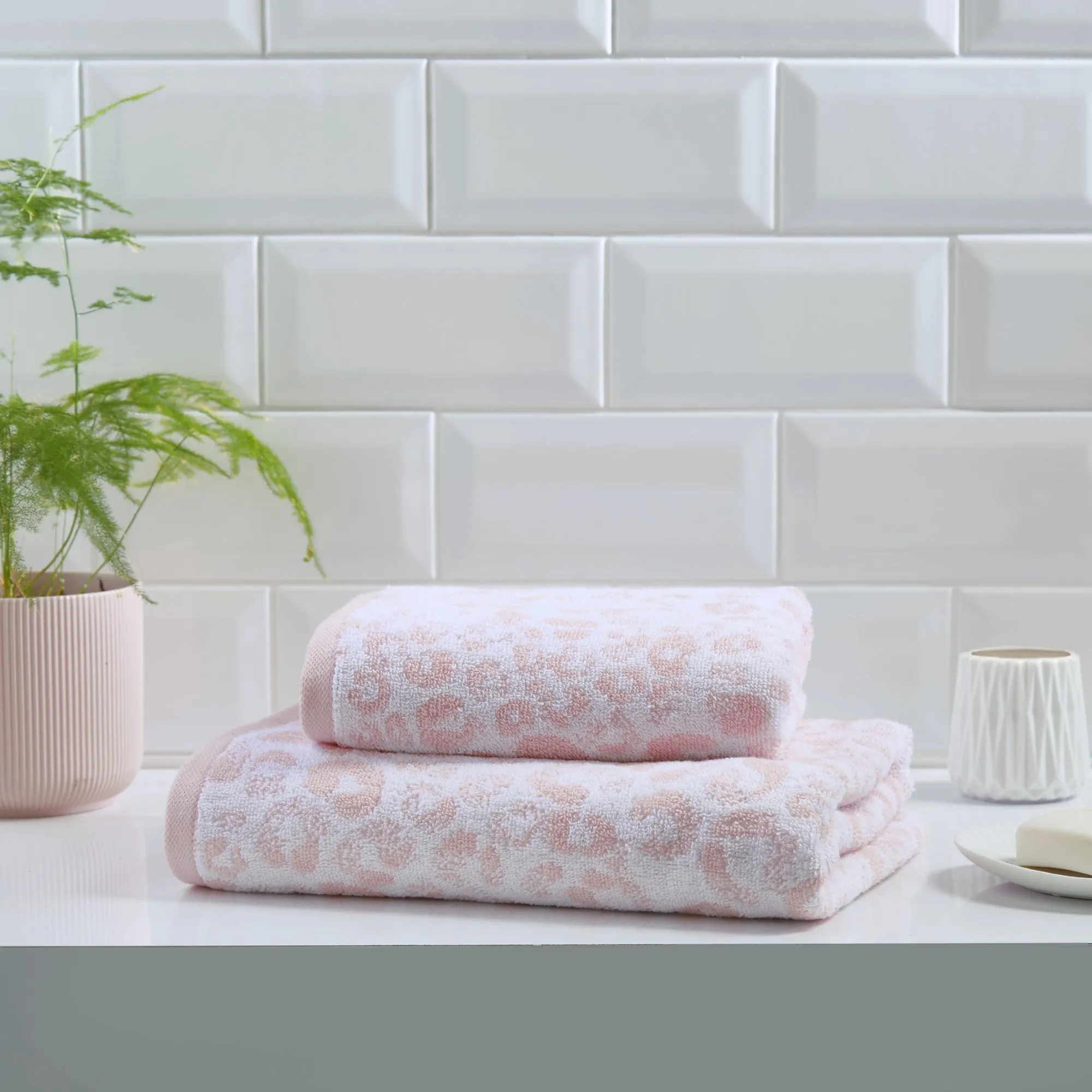 Fusion Animal Print Towel - Blush