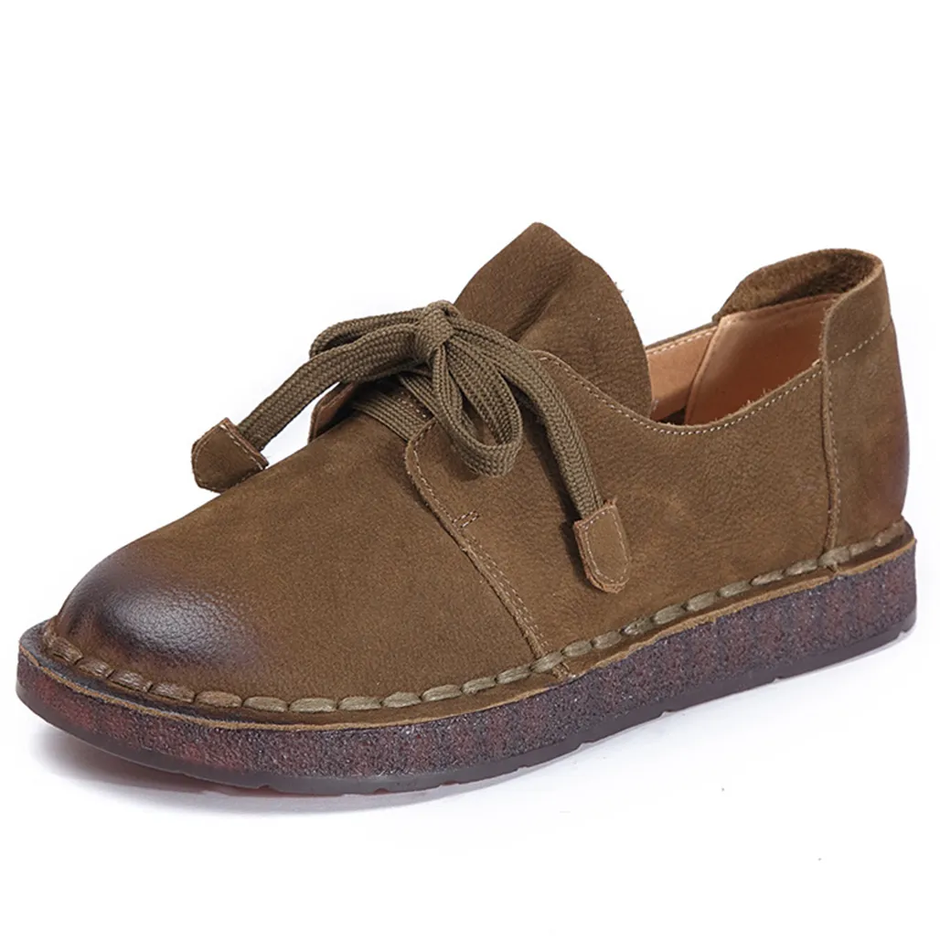 Gift Shoes Autumn Leather Soft Bottom Casual Handmade Women's Shoes