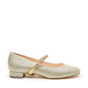 Gold Glitter Ballet Flat   Gold Twiggy Strap