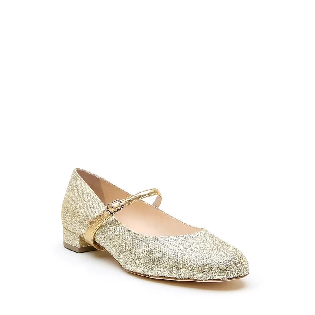 Gold Glitter Ballet Flat   Gold Twiggy Strap
