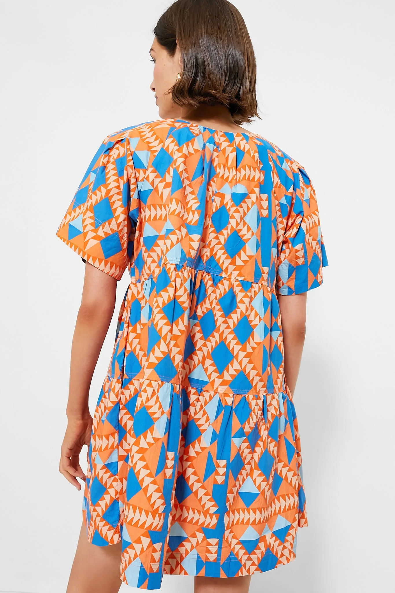 Grecian Geo Poplin Dress