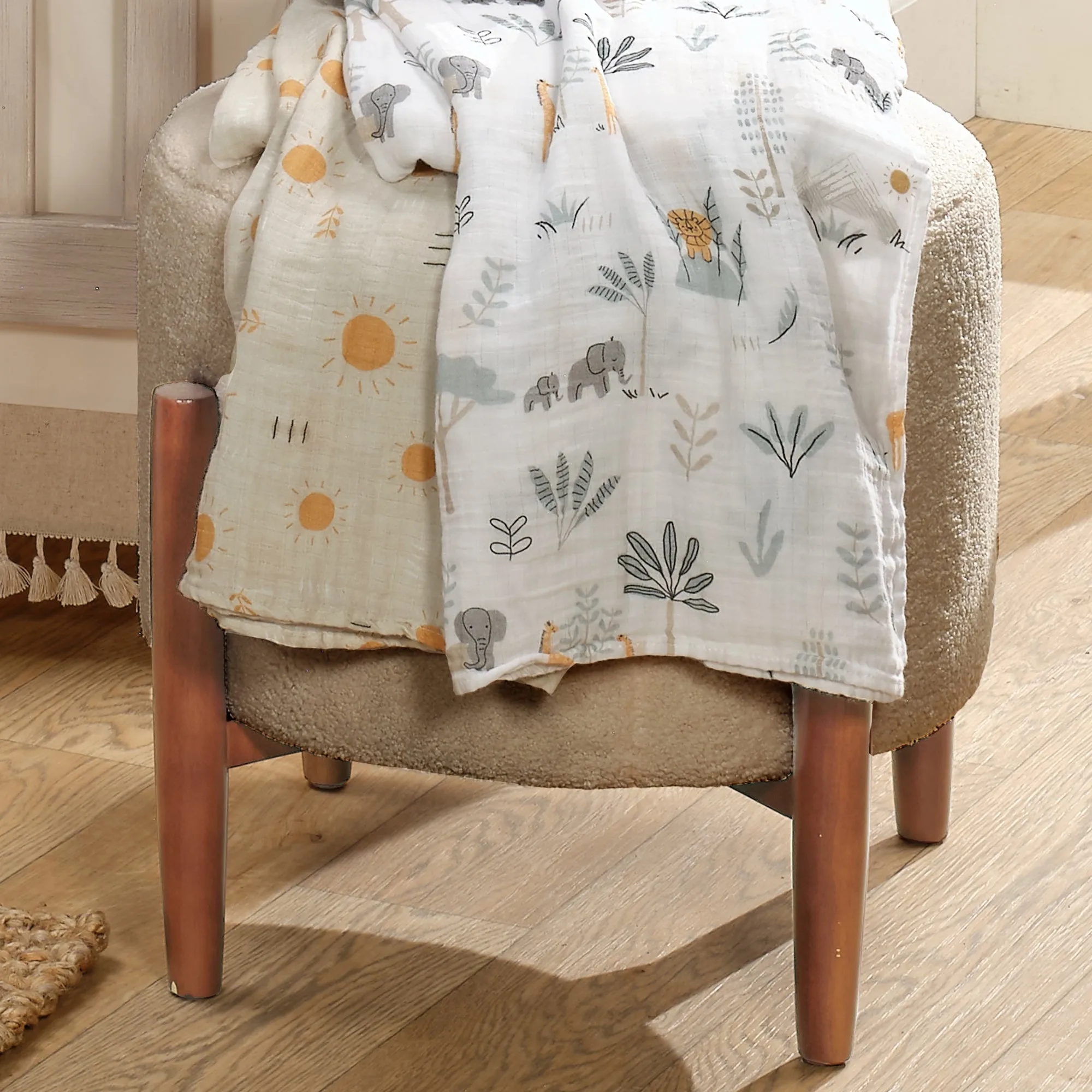 Jungle Adventure Cotton Muslin Swaddle Blankets