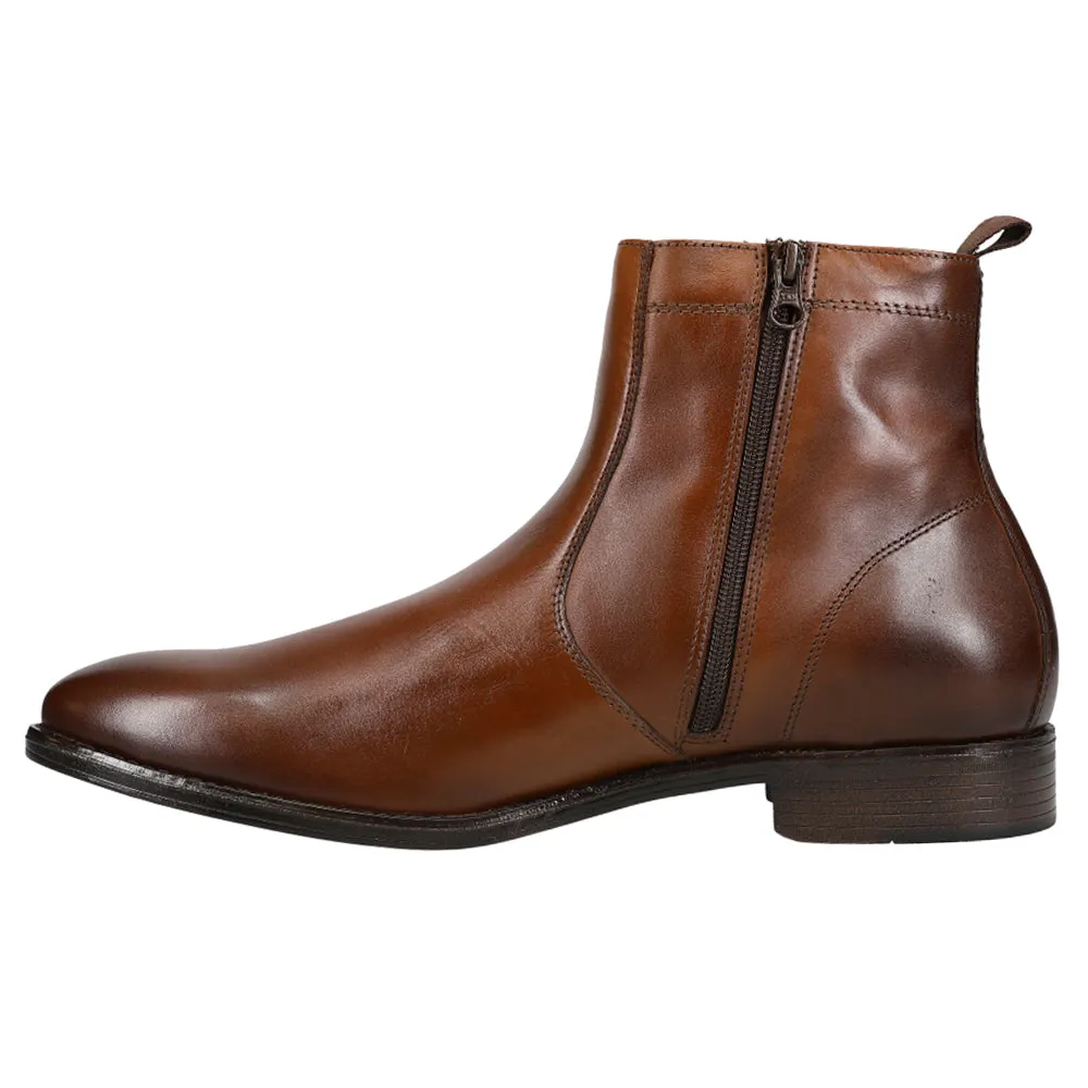Lewis Zippered Round Toe Boots